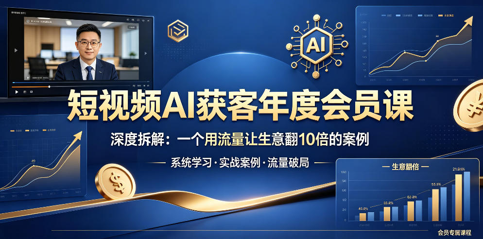 短视频AI获客年度会员课，深度拆解，一个用流量让生意翻10倍的案例-万象聊项目