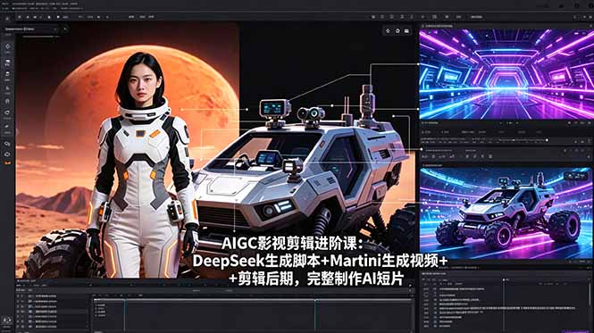 AIGC影视剪辑进阶课：DeepSeek生成脚本+Martini生成视频+剪辑后期，完整制作AI短片-万象聊项目