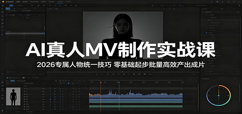 AI真人MV制作实战课：2026专属人物统一技巧，零基础起步批量高效产出成片-万象聊项目