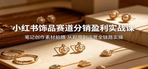 小红书饰品赛道分销盈利实战课：笔记创作素材拍摄，从起号到运营全链路实操-万象聊项目