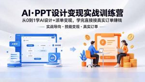AI·PPT设计变现实战训练营,从0到1学AI设计+派单变现,学完直接接真实订单赚钱-万象聊项目