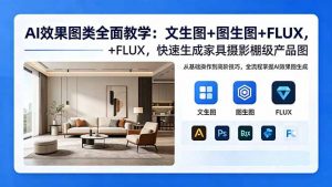 AI效果图类全面教学：文生图+图生图+FLUX，快速生成家具摄影棚级产品图-万象聊项目