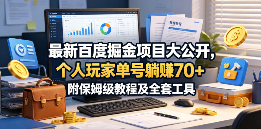 最新百度掘金项目大公开，个人玩家单号躺賺70+，附保姆级教程及全套工具【揭秘】-万象聊项目