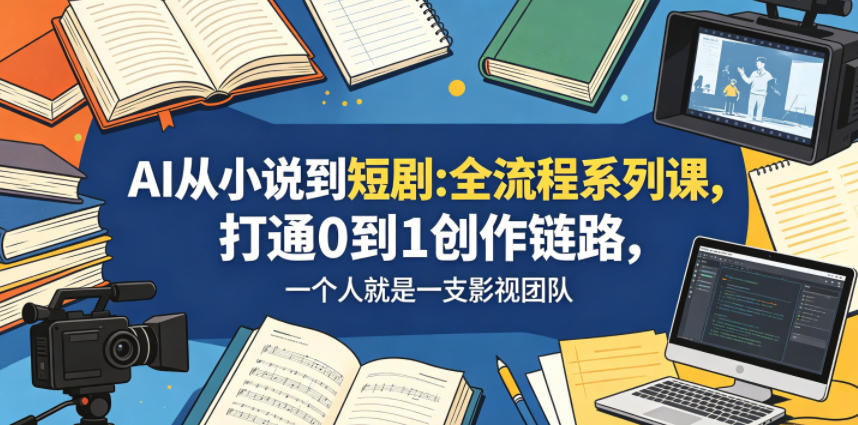 AI从小说到短剧全流程系列课，打通0到1创作链路，一个人就是一支影视团队-万象聊项目