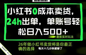 小红书0成本AI卖货，24小时出单，全流程托管，保底日入500+，每天十几分钟就够了【揭秘】-万象聊项目