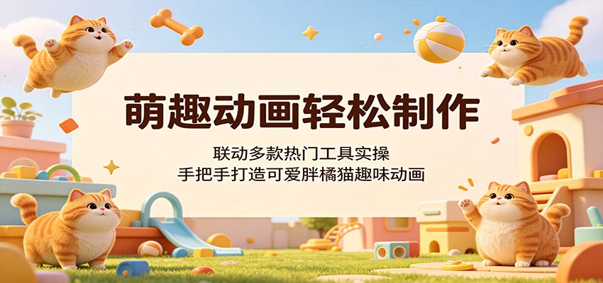萌趣动画轻松制作，联动多款热门工具实操，手把手打造可爱胖橘猫趣味动画-万象聊项目