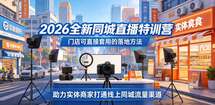 2026全新同城直播特训营，门店可直接套用的落地方法，助力实体商家打通线上同城流量渠道-万象聊项目