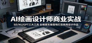 AI绘画设计师商业实战：SD/MJ/GPT三大工具，全维度实操落地打造商用设计作品-万象聊项目