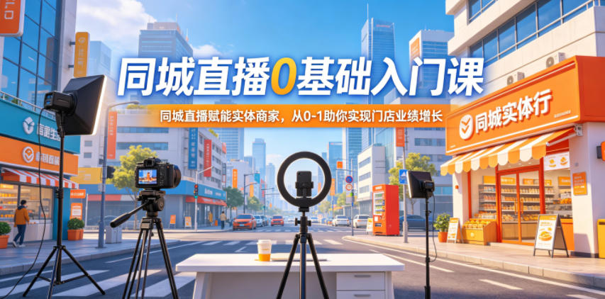 同城直播0基础入门课，同城直播赋能实体商家，从0-1助你实现门店业绩增长-万象聊项目
