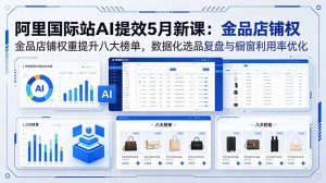 阿里国际站AI提效5月新课：金品店铺权重提升八大榜单，数据化选品复盘与橱窗利用率优化-万象聊项目