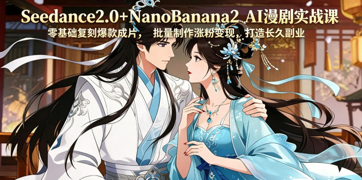 Seedance2.0+NanoBanana2 AI漫剧实战课，零基础复刻爆款成片涨粉变现，打造长久副业收益-万象聊项目