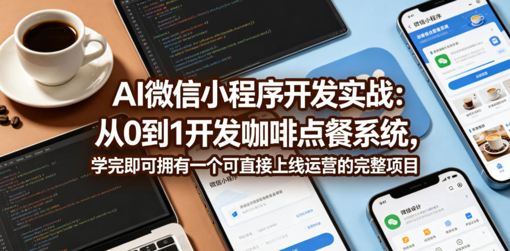 AI微信小程序开发实战：从0到1开发咖啡点餐系统，学完即可拥有一个可直接上线运营的完整项目-万象聊项目