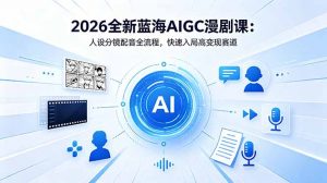 2026全新蓝海AIGC漫剧课：人设分镜配音全流程，快速入局高变现赛道-万象聊项目