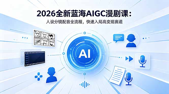 2026全新蓝海AIGC漫剧课：人设分镜配音全流程，快速入局高变现赛道-万象聊项目