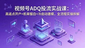 视频号ADQ投流实战课：高返点开户+机审报白+冷启动建模，全流程实操拆解-万象聊项目