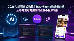 2026AI编程实战教程｜Trae+Figma快速做前端，从零开发可商用咖啡点餐小程序项目-万象聊项目