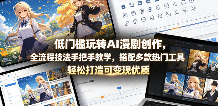 低门槛玩转AI漫剧创作，全流程技法手把手教学，搭配多款热门工具，轻松打造可变现优质作品-万象聊项目