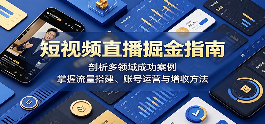 短视频直播掘金指南：剖析多领域成功案例，掌握流量搭建、账号运营与增收方法-万象聊项目