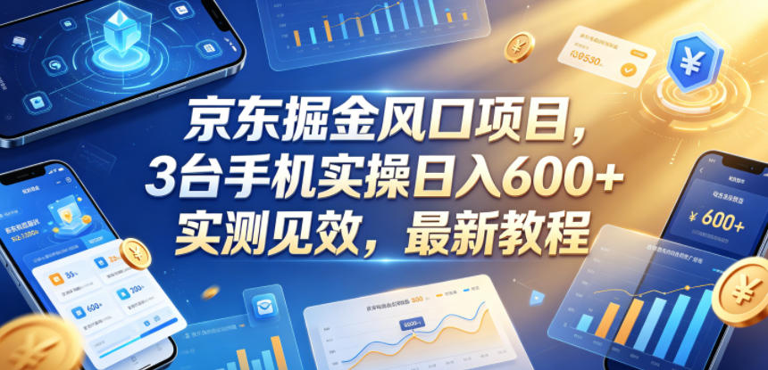 京东掘金风口项目，3台手机实操日入600+，实测见效，最新教程【揭秘】-万象聊项目