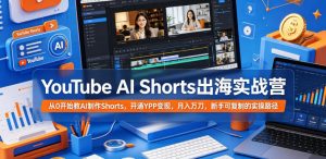 YouTube AI Shorts出海实战营，从0开始教AI制作Shorts，开通YPP变现，月入万刀，新手可复制的实操路径-万象聊项目
