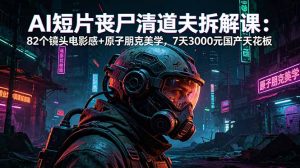 AI短片《丧尸清道夫》拆解课：82个镜头电影感+原子朋克美学，7天3000元国产天花板-万象聊项目