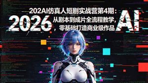 2026AI仿真人短剧实战营第4期：从剧本到成片全流程教学，零基础打造商业级作品-万象聊项目