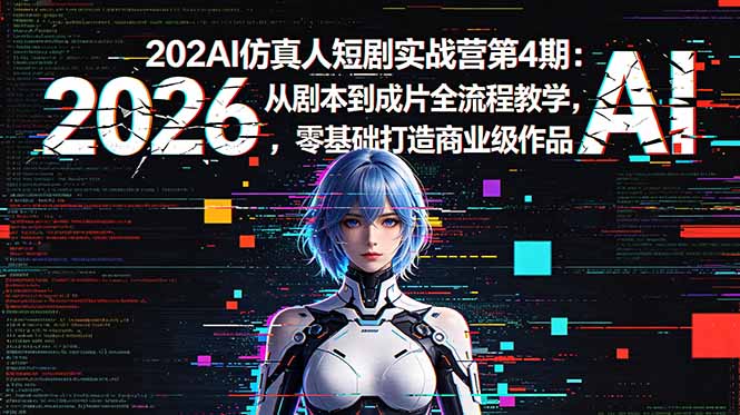 2026AI仿真人短剧实战营第4期：从剧本到成片全流程教学，零基础打造商业级作品-万象聊项目