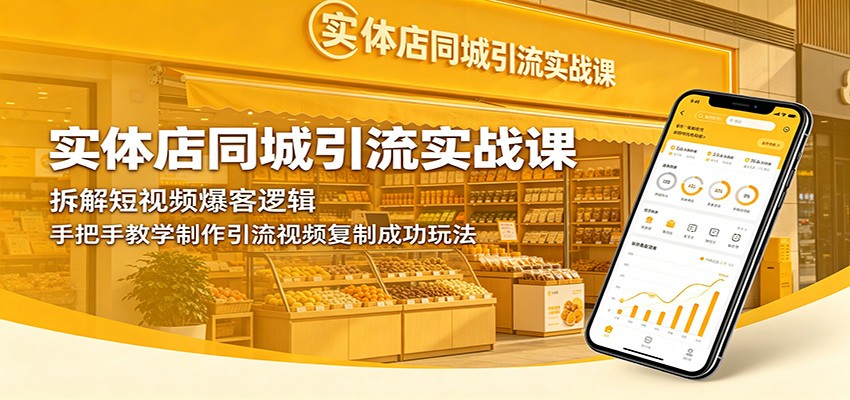 实体店同城引流实战课：拆解短视频爆客逻辑，手把手教学制作引流视频复制成功玩法-万象聊项目