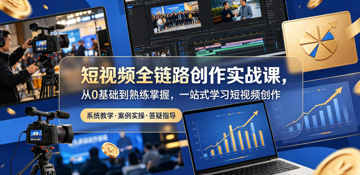 短视频全链路创作实战课，从0基础到熟练掌握，一站式学习短视频创作-万象聊项目