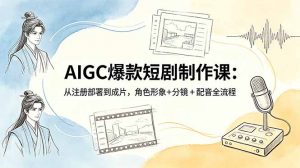 AIGC爆款短剧制作课：从注册部署到成片，角色形象+分镜+配音全流程-万象聊项目
