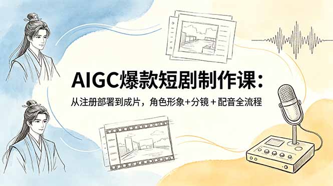 AIGC爆款短剧制作课：从注册部署到成片，角色形象+分镜+配音全流程-万象聊项目