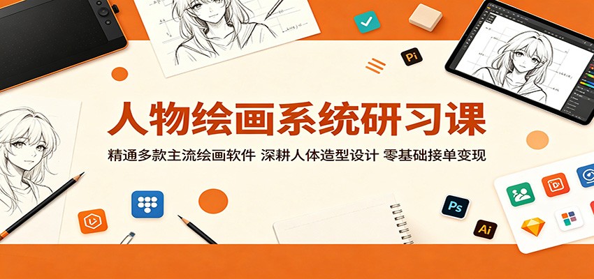 人物绘画系统研习课：精通多款主流绘画软件，深耕人体造型设计，零基础接单变现-万象聊项目
