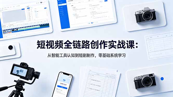 短视频全链路创作实战课：从智能工具认知到短剧制作，零基础系统学习-万象聊项目
