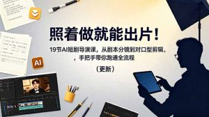 照着做就能出片！19节AI短剧导演课，从剧本分镜到对口型剪辑，手把手带你跑通全流程(更新-万象聊项目