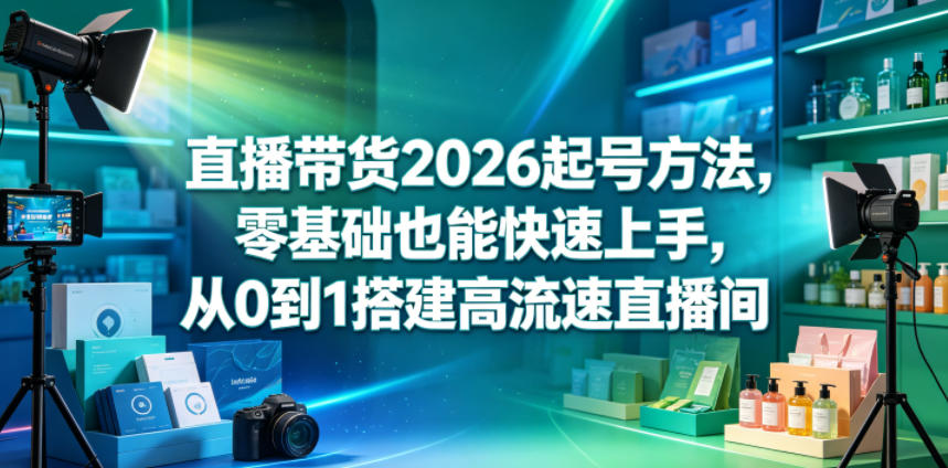 直播带货2026起号方法，零基础也能快速上手，从0到1搭建高流速直播间-万象聊项目