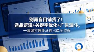 别再盲目铺货了！选品逻辑+关键字优化+广告漏斗，一套课打通亚马逊出单全流程-万象聊项目