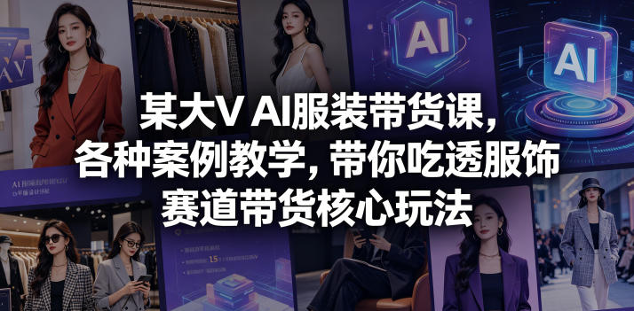 某大V AI服装带货课，各种案例教学，带你吃透服饰赛道带货核心玩法-万象聊项目