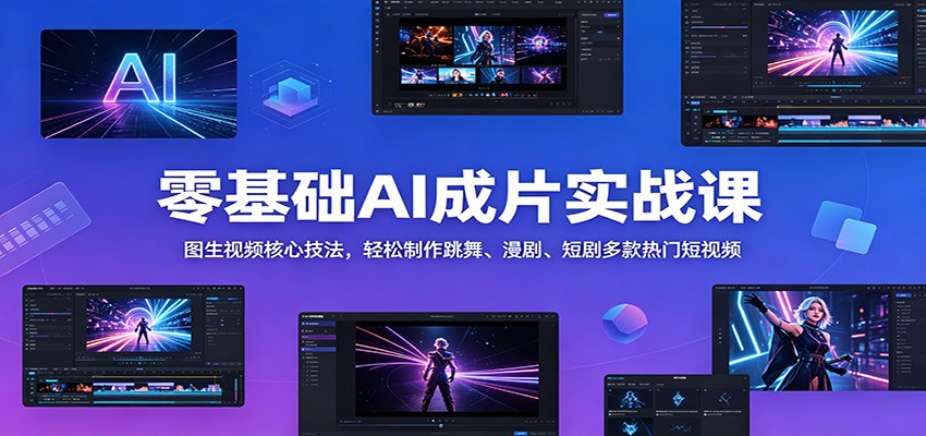零基础AI成片实战课：图生视频核心技法，轻松制作跳舞、漫剧、短剧多款热门短视频-万象聊项目