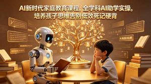 AI新时代家庭教育课程，全学科AI助学实操，培养孩子思维告别低效死记硬背-万象聊项目