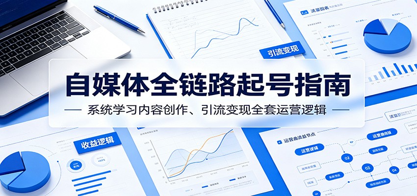 自媒体全链路起号指南：系统学习内容创作、引流变现全套运营逻辑-万象聊项目