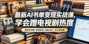 最新AI书单变现实战课，学会蹭电视剧热度，追热点书籍，快速变现，出单100+，日入四位数-万象聊项目