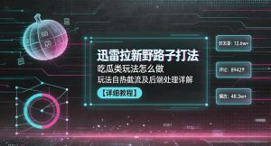 迅雷拉新野路子打法，吃瓜类玩法怎么做，玩法自热截流及后端处理详解-万象聊项目