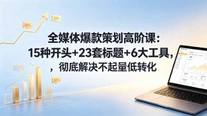 全媒体爆款策划高阶课：15种开头+23套标题+6大工具，彻底解决不起量低转化-万象聊项目