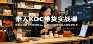 素人KOC带货实战课：解析变现路径与运营模式，从起号选品到投流实现稳步出单-万象聊项目
