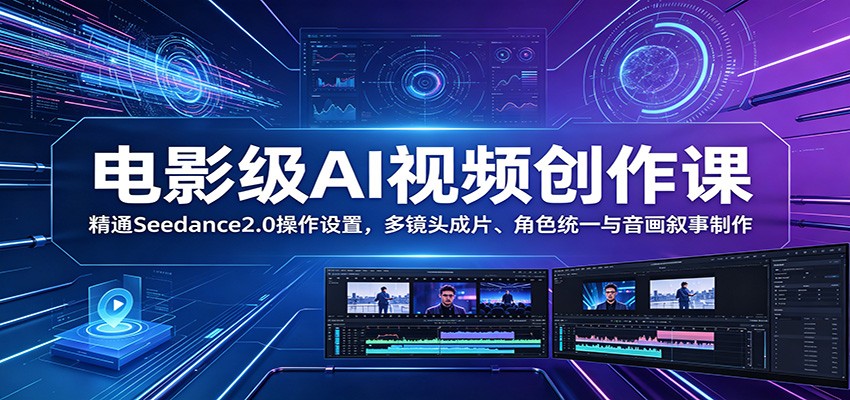 电影级AI视频创作课：精通Seedance2.0操作设置，多镜头成片、角色统一与音画叙事制作-万象聊项目