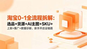 淘宝0-1全流程拆解：选品+货源+AI主图+SKU+上架+推广+数据诊断，新手开店全链路-万象聊项目