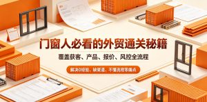 门窗人必看的外贸通关秘籍，块覆盖获客、产品、报价、风控全流程，解决0经验、缺渠道、不懂流程等痛点-万象聊项目