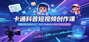 卡通科普短视频创作课：掌握动画风格制作技巧，轻松打造趣味知识类账号实现涨粉变现-万象聊项目