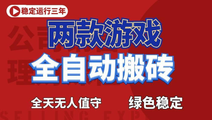 海外游戏全自动搬砖，日入1k+，全天无人值守，绿色稳定！【揭秘】-万象聊项目