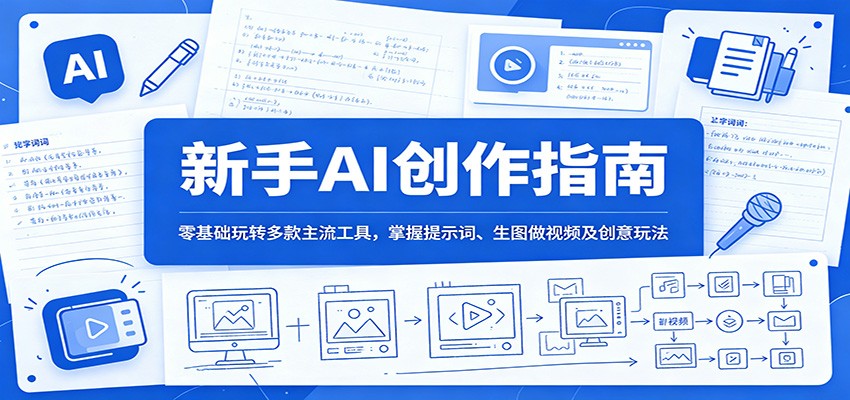 新手AI创作指南：零基础玩转多款主流工具，掌握提示词、生图做视频及创意玩法-万象聊项目